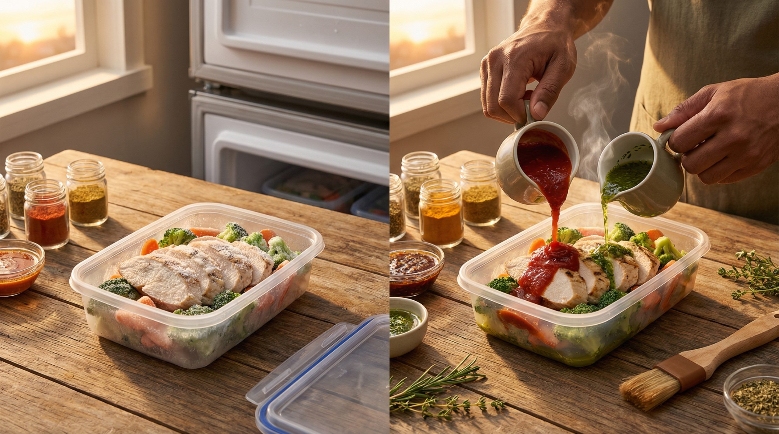 Mesmo congelada a comida brilha com Temperos e Molhos?