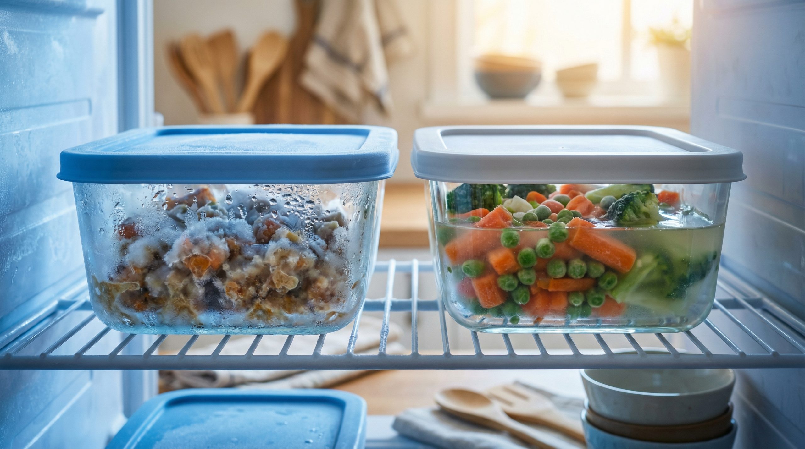 Gelo no pote é sinal de erro no Congelar e Armazenar?