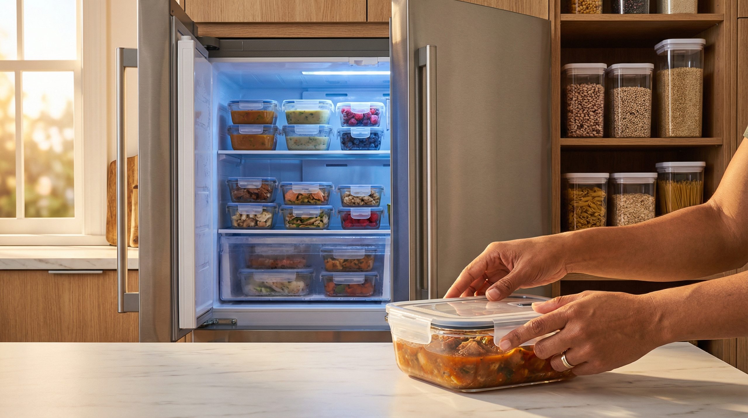 Potes herméticos blindam tudo no Congelar e Armazenar