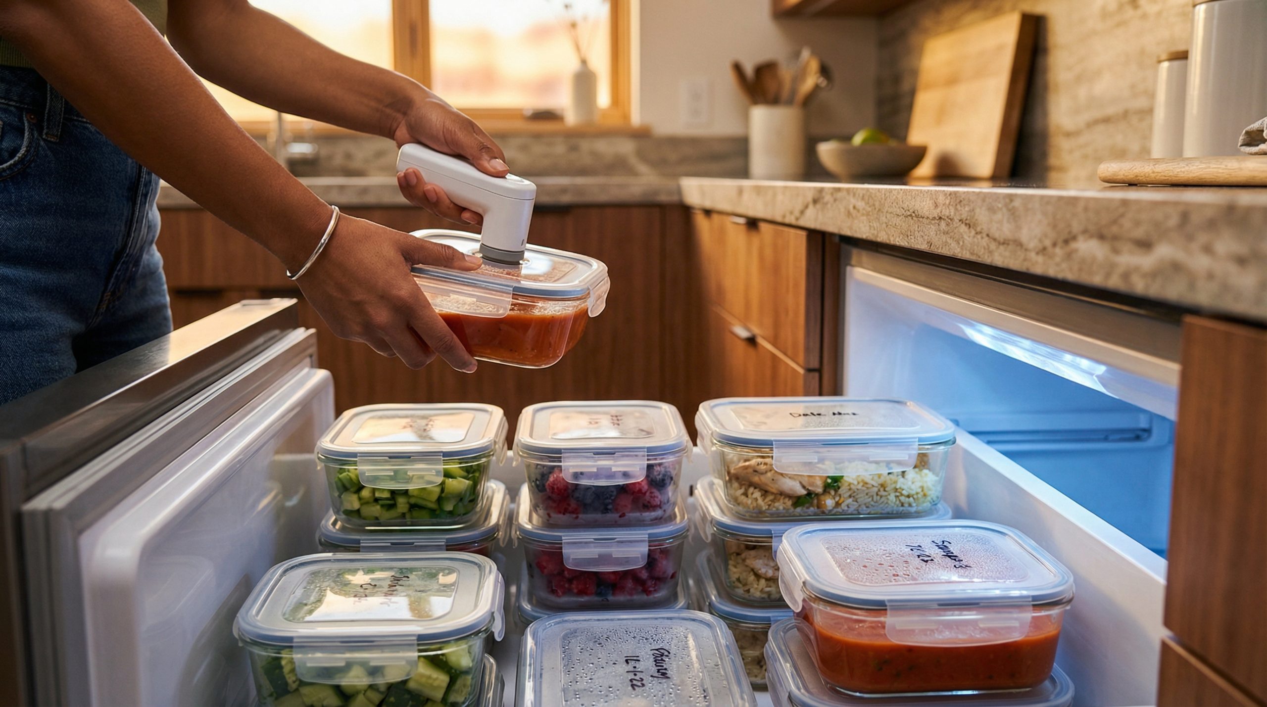 Tire o ar do pote: vital para Congelar e Armazenar