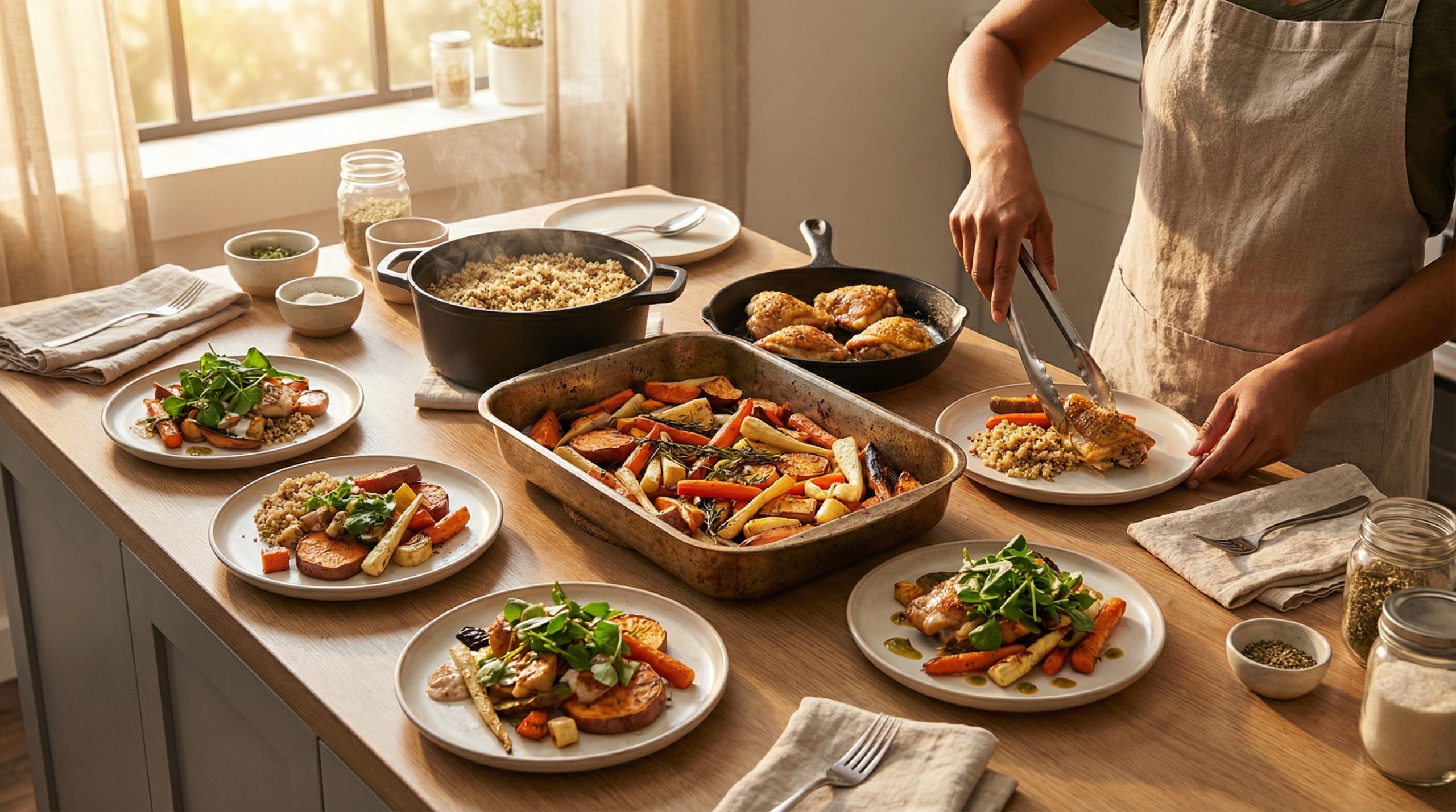 Converta uma base em cinco jantares no Preparo em Lote